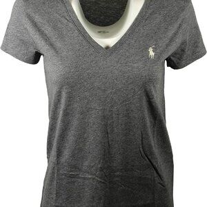 Polo Ralph Lauren Women's Short Sleeve CLSC Fit V-Neck T-Shirt Gray